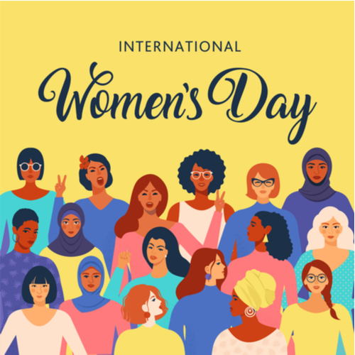 International Women's Day image featuring women of all colors