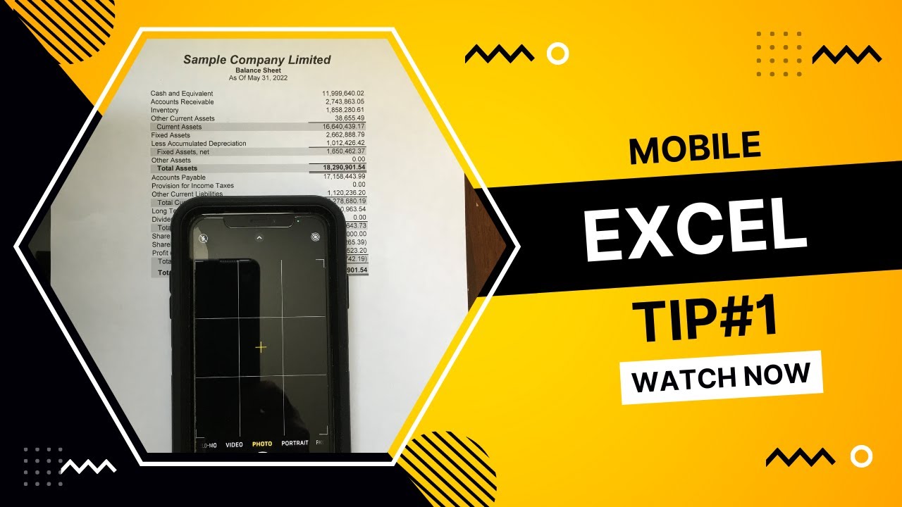 Excel for mobile app tip 1, watch now